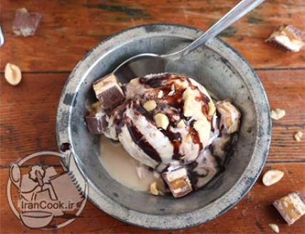 Photo: آموزش تهیه بستنی اسنیکرز با طعم کارامل و شکلات