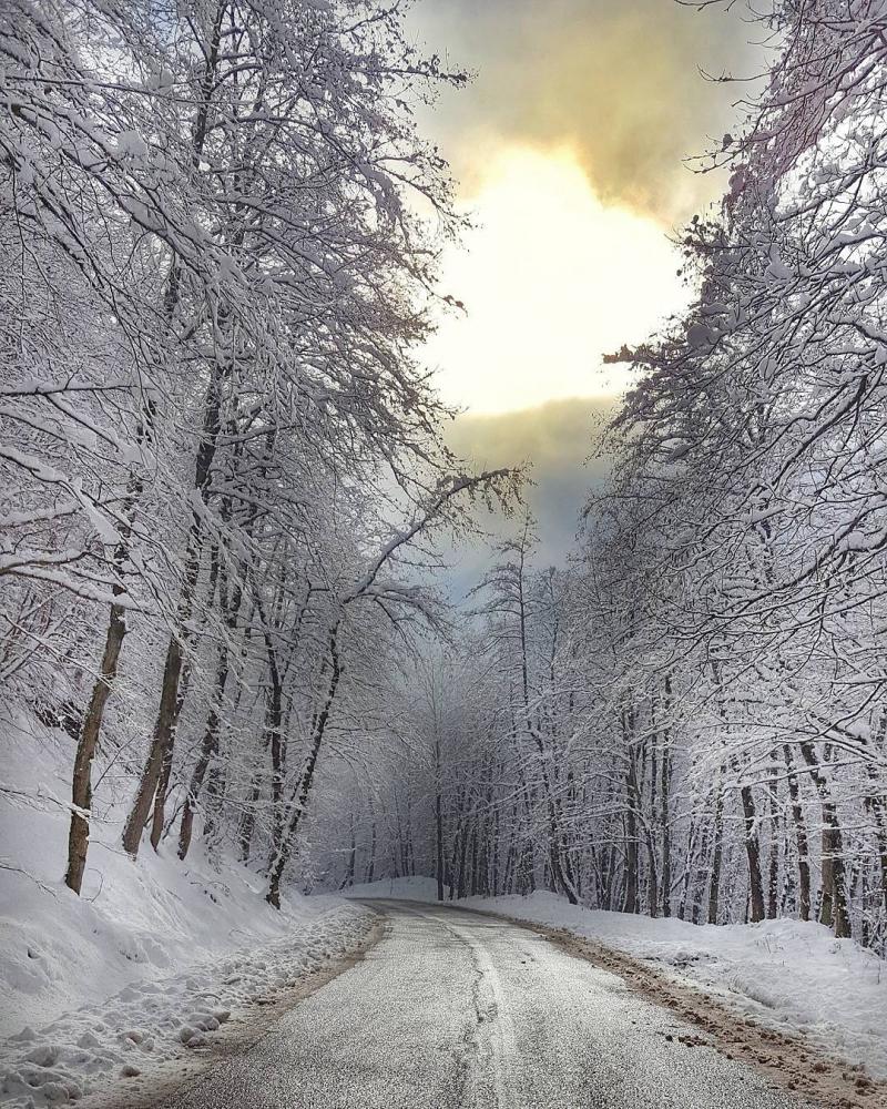 Photo: Beautiful winter road of asalem , talesh gilan