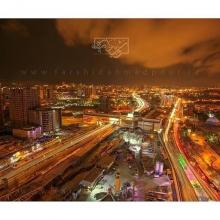 نمایی زیبا از شهر تبریز در شب