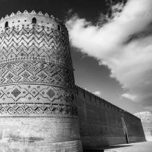 عکس سیاه و سفید از ارگ کریمخان زند ، شیراز
