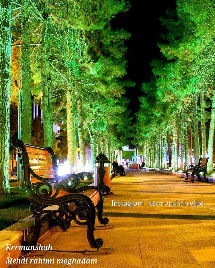 نورپردازی زیبا در بلوار نو بهار کرمانشاه