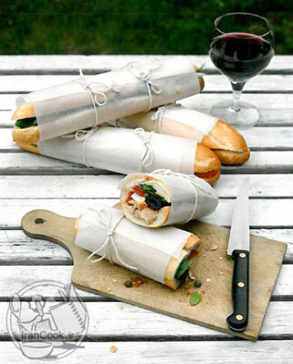 Photo: نحوه ی تهیه ساندویچ پان باگنات فرانسوی