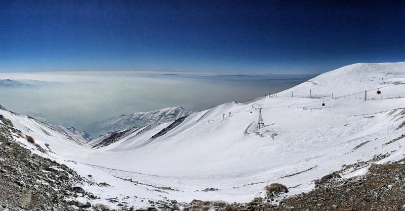 عکسی زیبا از کوه توچال از بالای ابرها،تهران