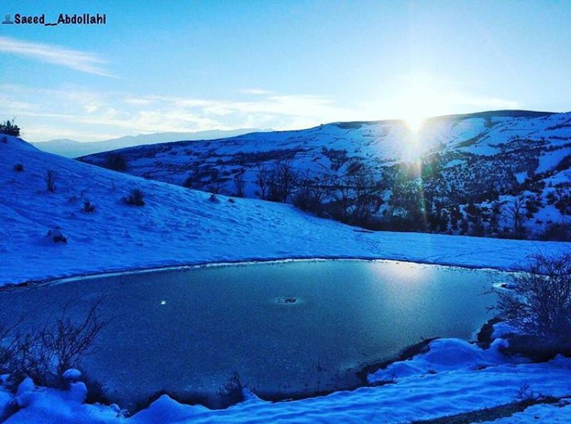 عکس از دریاچه ی  یخ زده ی زیبا در ارتفاعات کلاردشـــــــــت،مازندران