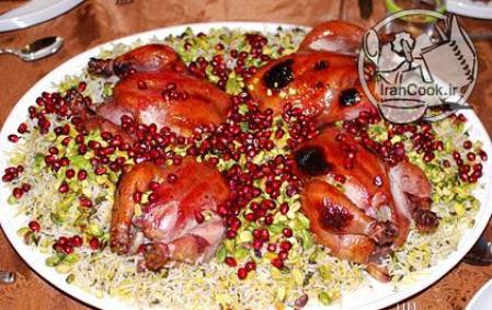 دستورالعمل پخت انار پلو شیرازی