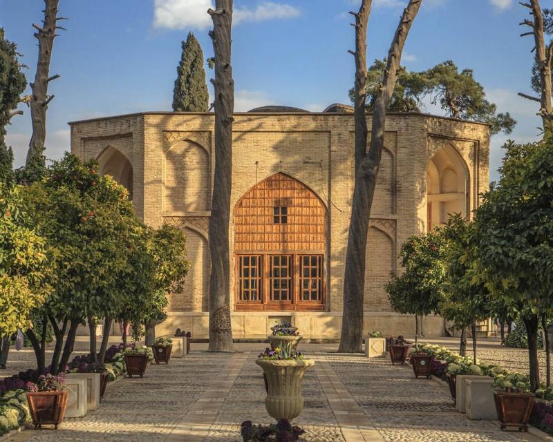نمایی از باغ تاریخی جهان نمای شیراز