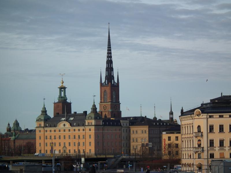 Photo: A view to Old Town from Slussen, with Riddarholmskyrka, Stadshuset - Stockholm
