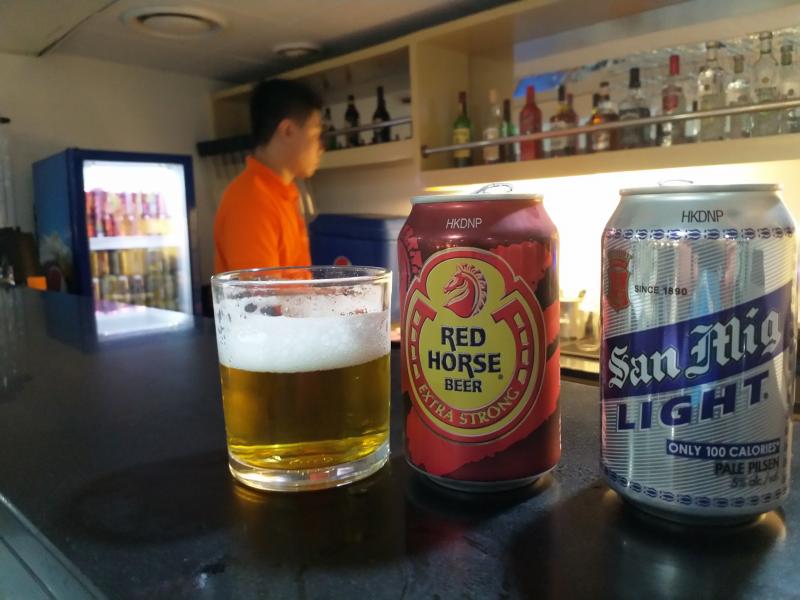 Beer selection from Manila to Cebu on board of MV Saint Pope John Paul II