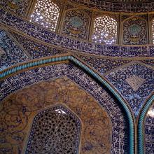 عکس بسیار زیبا از طاق های مسجد شیخ لطف الله اصفهان