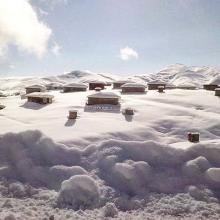 عکس از روستای پوشیده از برف فیلبند ، مازندران