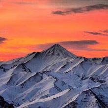 عکسی زیبا از کوه برفی یوش،نور،مازندران