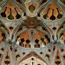 عکس زیبا از اتاق موسیقی کاخ عالی قاپو ، اصفهان
