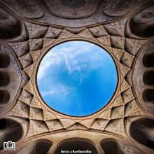 نمایی از سقف خانه تاریخی طباطبائی ، کاشان ، اصفهان