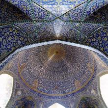 نمایی زیبایی از سقف مسجد جامع عباسی،اصفهان