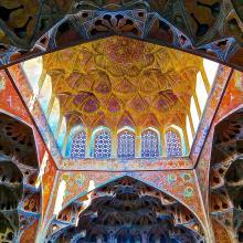 سقف عمارت تاریخی عالی قاپو،اصفهان 