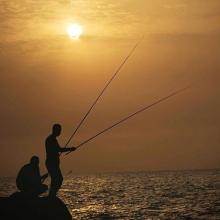 عکسی زیبا از ماهیگیری در دریای کاسپین،شمال