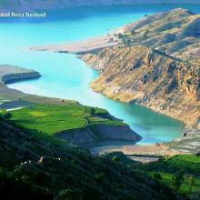 عکس بسیار زیبا از روستای ارو و نمای زیبا از سد کوثر ، گچساران ، کهکیلویه و بویر احمد