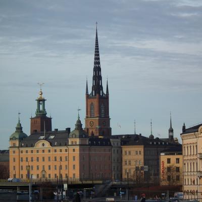 A view to Old Town from Slussen, with Riddarholmskyrka, Stadshuset - Stockholm
