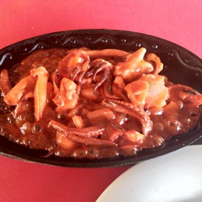 Spicy Squid in Mango Bar, San Vicente